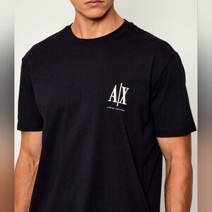 Armani Exchange Black Icon Chest Graphic T-Shirt Size S
